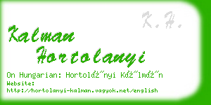 kalman hortolanyi business card